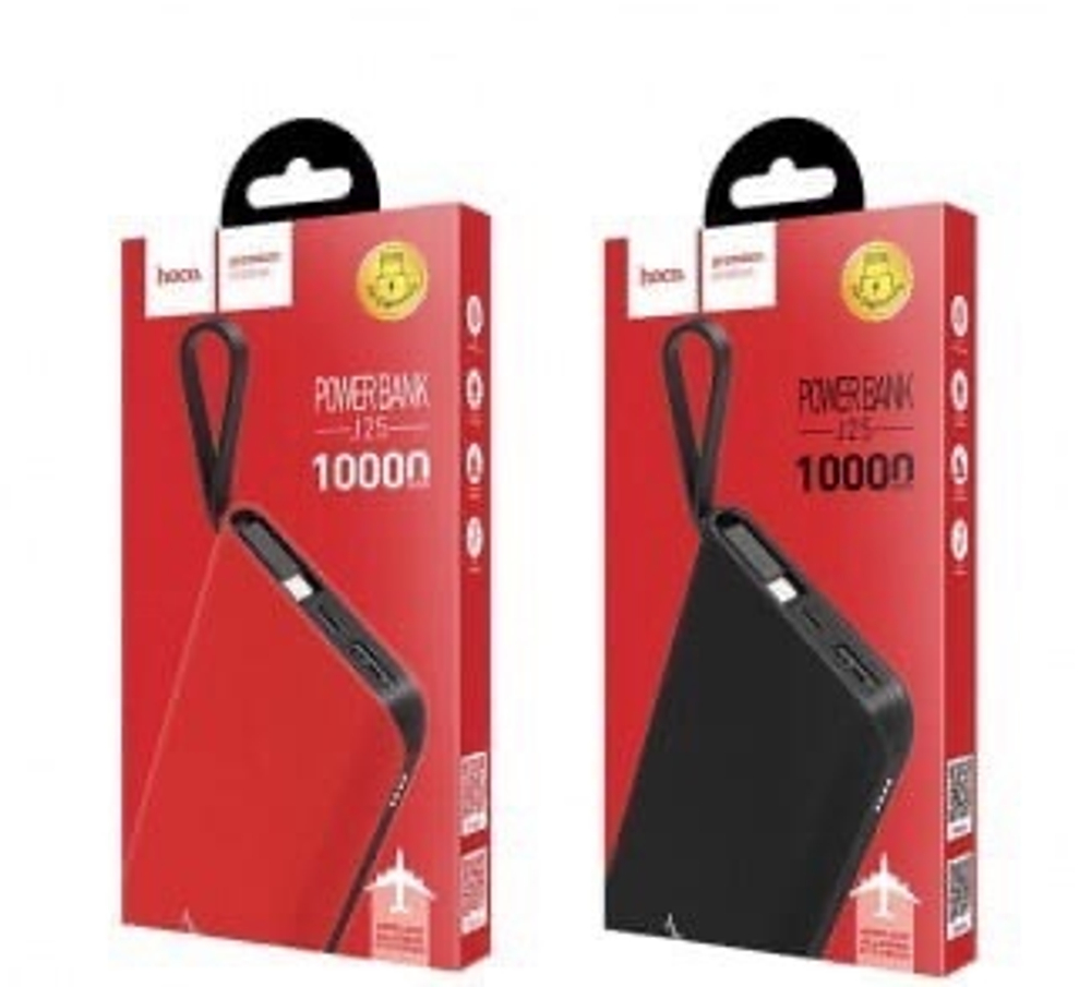 Power Bank 10000mAh+кабель Lightning, Hoco J25, черный
