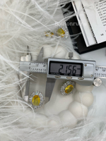 Пуговицы стразы (циркон) с желтым камнем