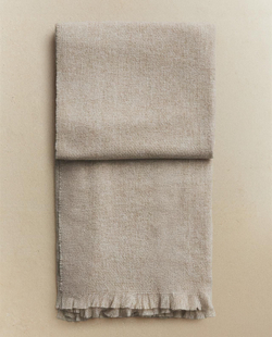 Zara Home - Плед с бахромой, светло-бежевый, 140x190 см