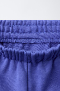 ZARA БРЮКИ-ДЖОГГЕРЫ С НАДПИСЬЮ, ГОЛУБОЙ