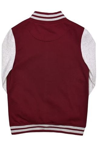 Куртка бомбер бордовый со светло-серыми рукавами