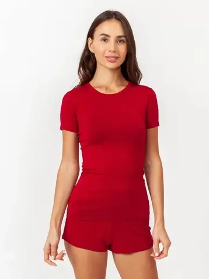 Футболка облегающая однотонная