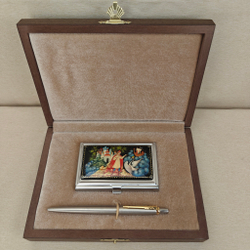 Набор подарочный "Царевна-лебедь" с ручной росписью в футляре