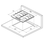 Варочная панель Kuppersberg FQ 62 B схема встраивания