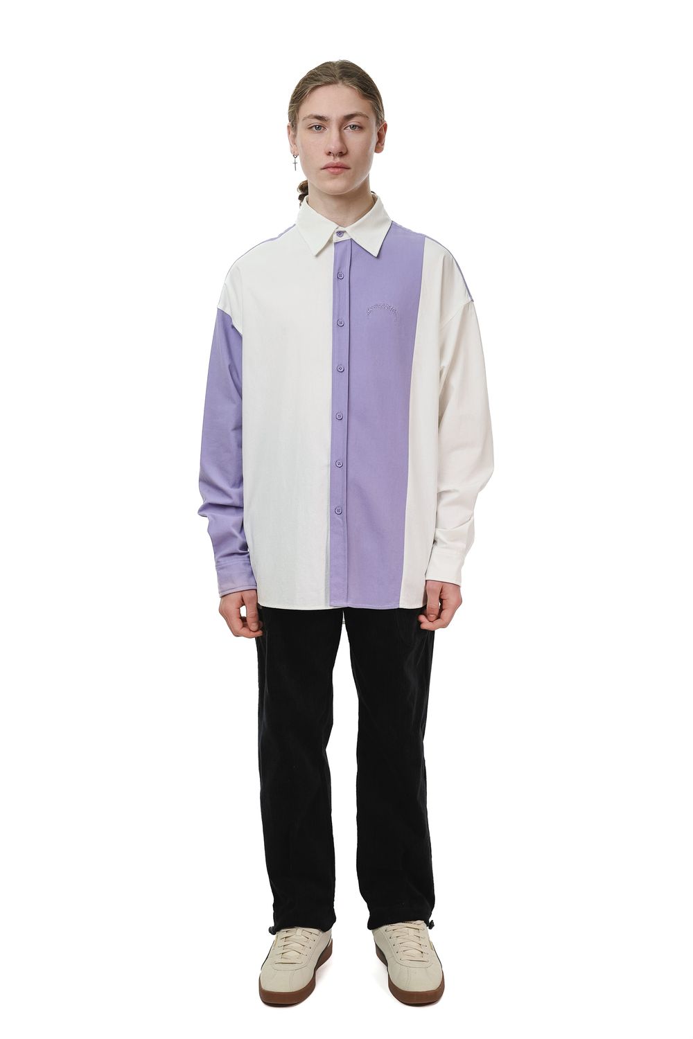 Сорочка Ymkashix Puff белый/фиолетовый