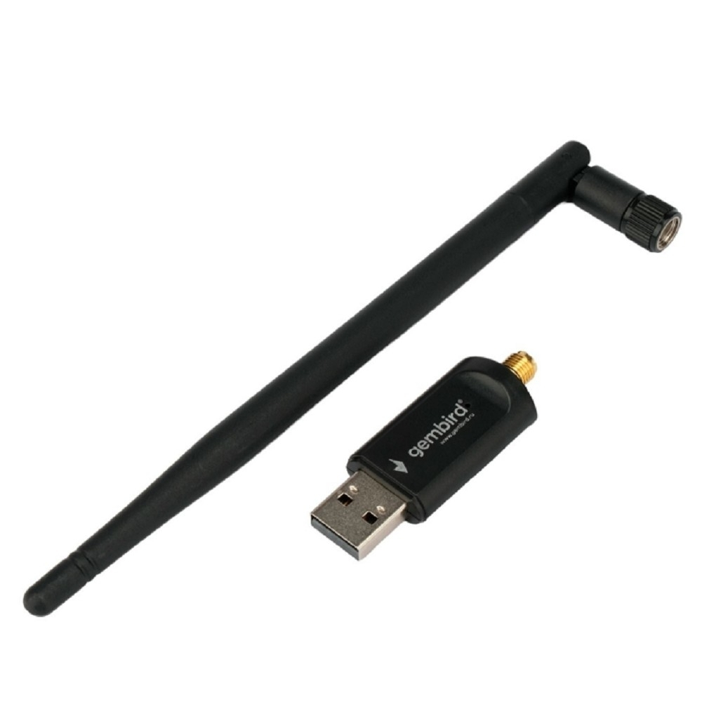 Сетевой адаптер WiFi Gembird Сетевой адаптер WiFi+Bluetooth 600 Мбит,двухдиап.с антенной, USB,802.11b / a / g / n / ac, RTL8821CU (WNP-UA-019)