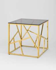 Журнальный столик 55*55 АРТ ДЕКО золото стекло smoke
