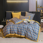 КПБ Сатин MS на резинке MSR012, Евро, 4 наволочки, простынь 180*200*30