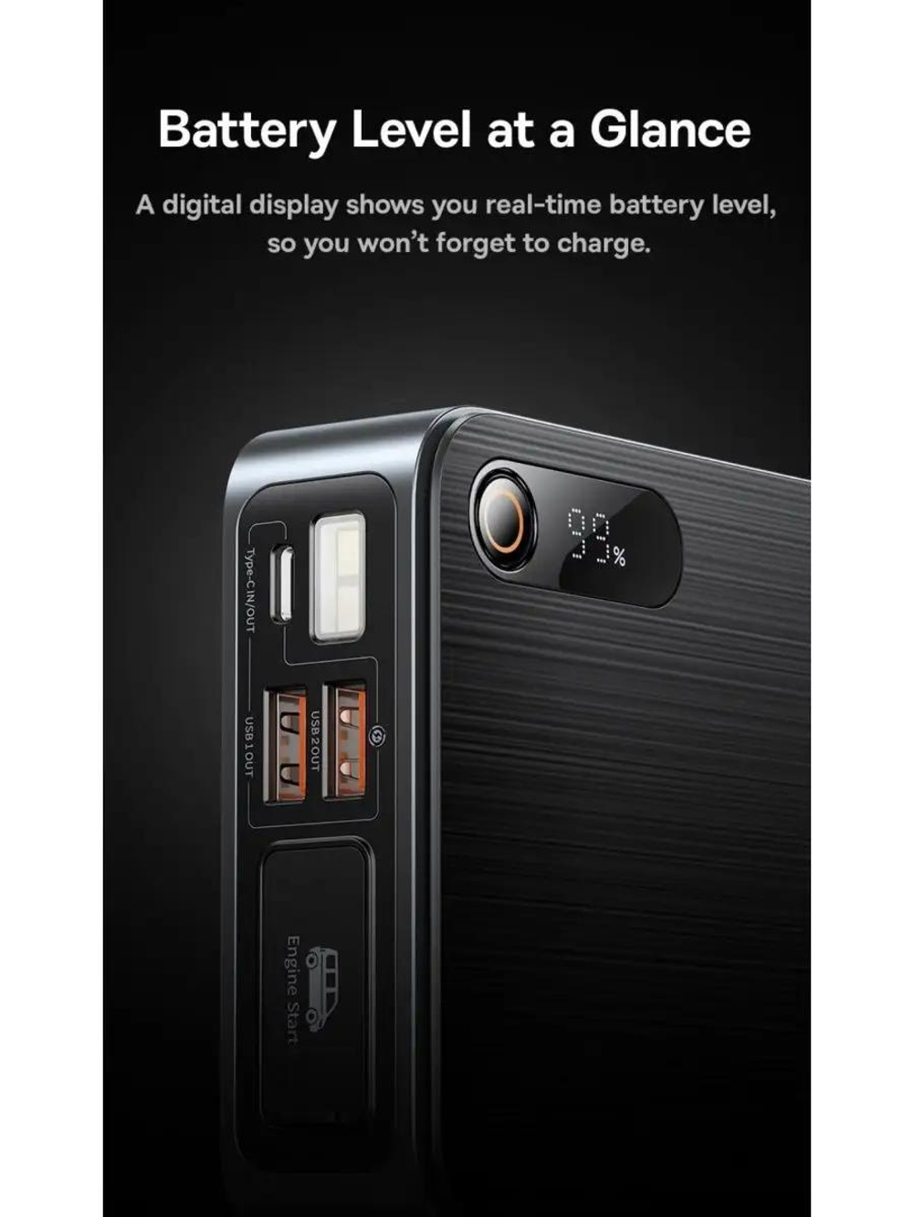 Пусковое портативное устройство BASEUS бустер 16000mAh 1600A