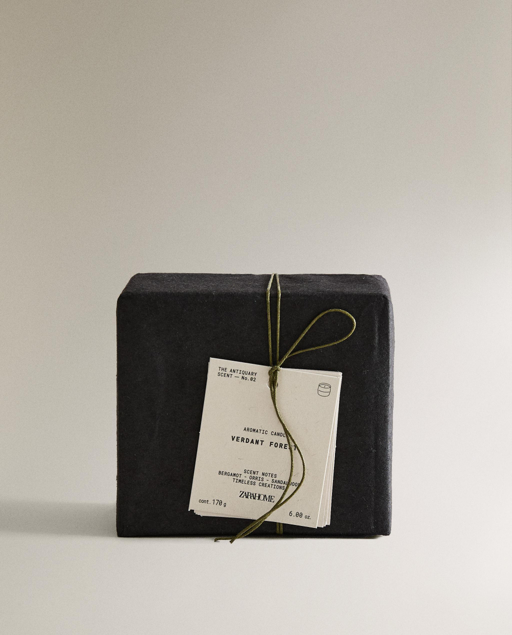 Zara Home Свеча ароматическая Verdant Forest 170 г, растительный воск, аромат древесный, Коричневый