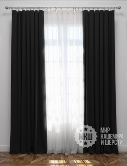 Комплект штор блэкаут: САНСЕТ (арт. BL01-153-12) - 300х270, (170х270)х2 см. - (Возможна высота 250 см.) - черные