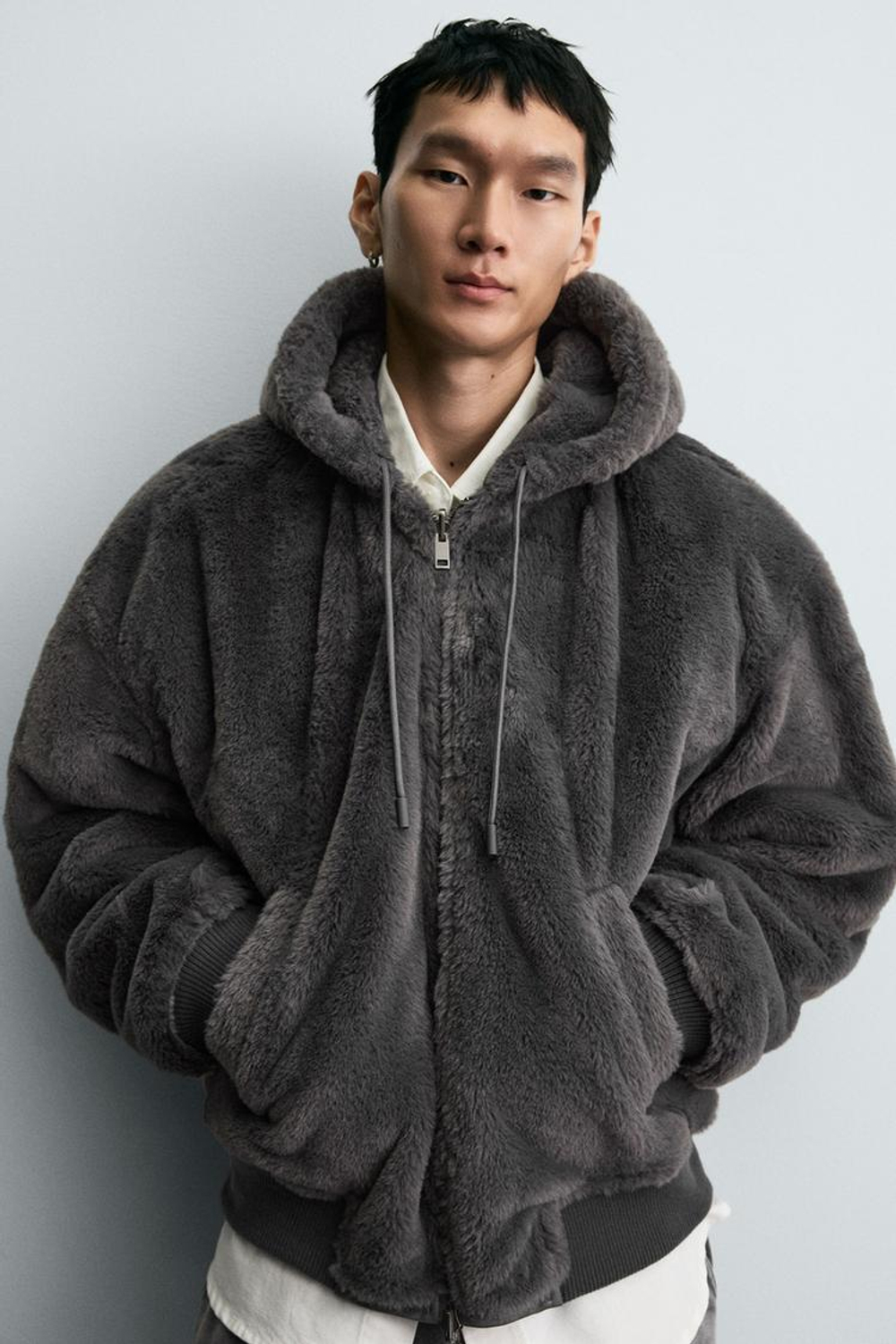 ZARA БОМБЕР REVERSIBLE, АНТРАЦИТОВО-СЕРЫЙ