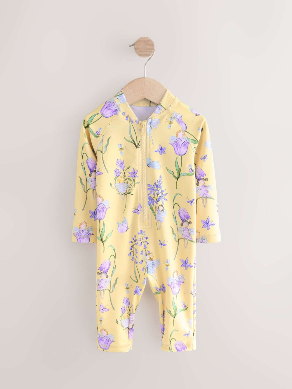 Купальник слитный и кепка в комплекте для девочки Next AB7-030, Светло-желтый