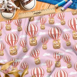 Ткань Ниагара Софт воздушные шары на розовом