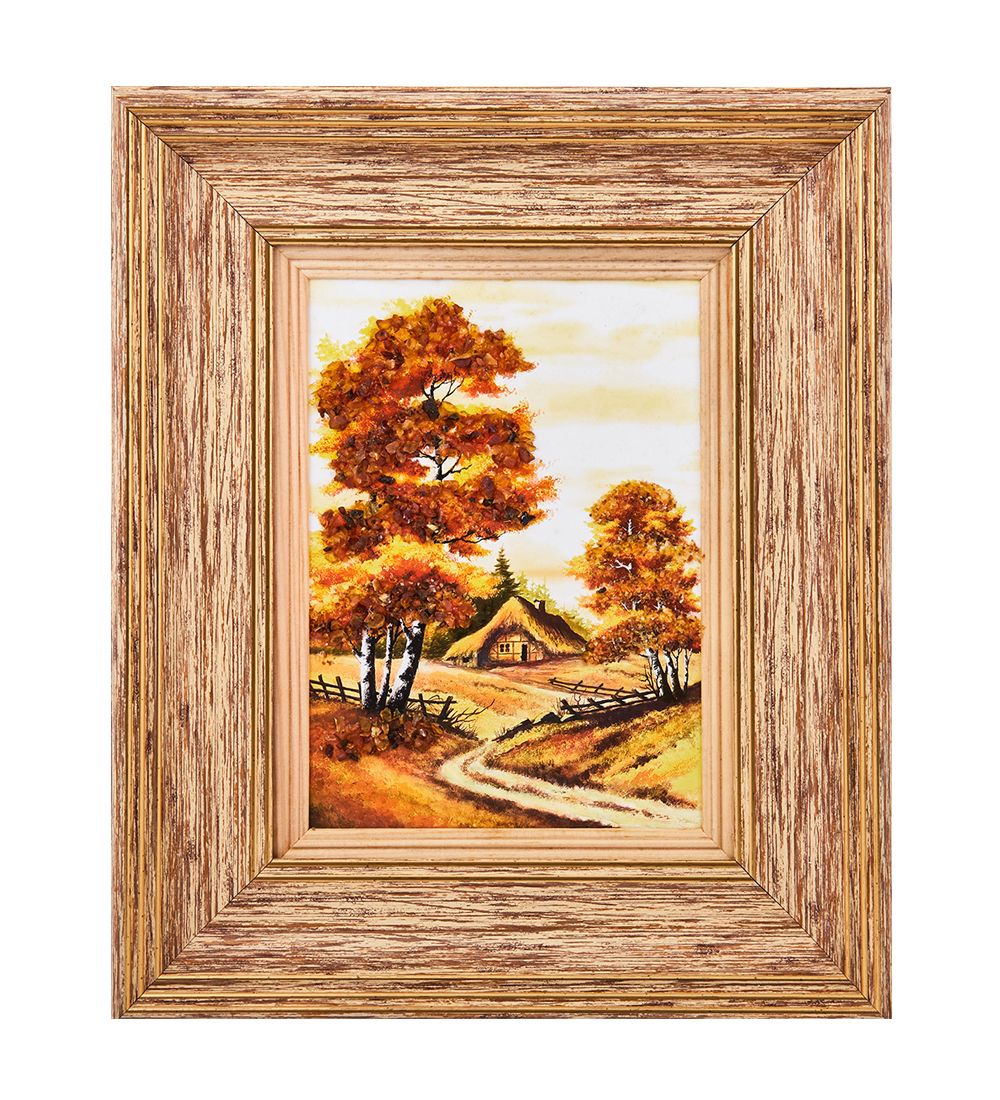 AMB-03/26 Картина «Красота природы» (с янтарной крошкой) H-32см