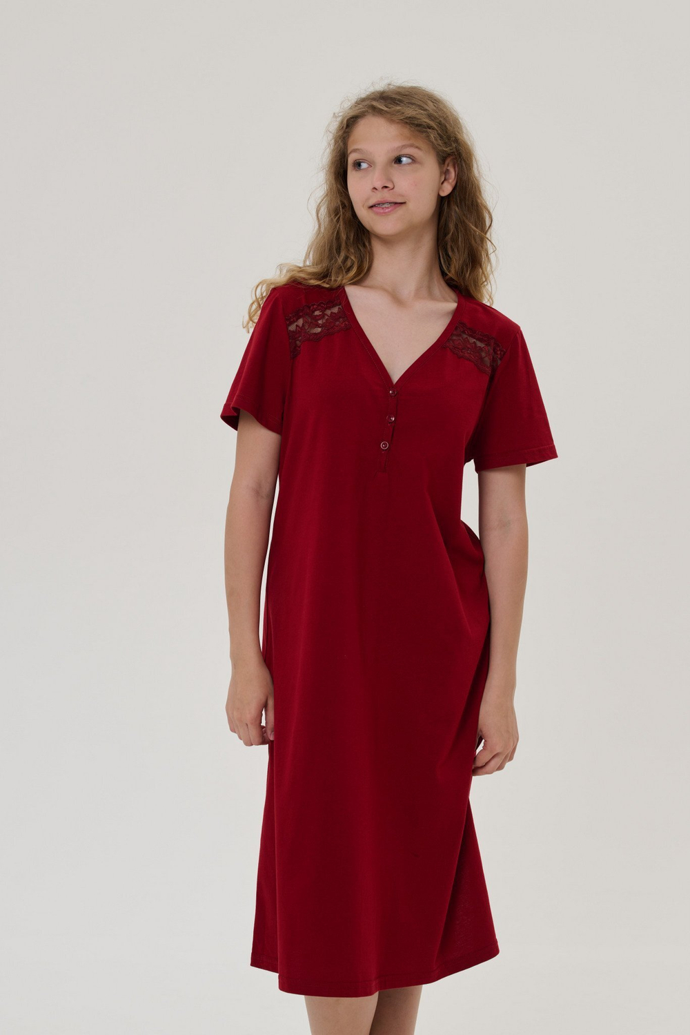 Ночная сорочка цвет бордовый
