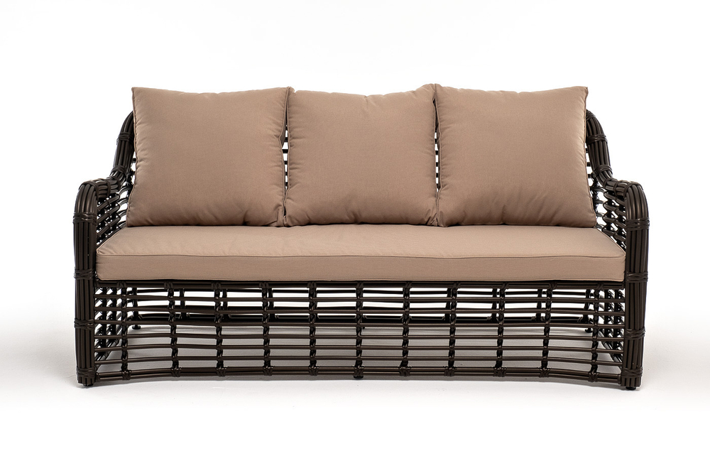"Ницца" диван из искусственного ротанга трехместный, цвет бронзовый