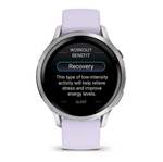 Смарт часы Garmin Venu 4 - 41мм Silver with Periwinkle Silicone Band