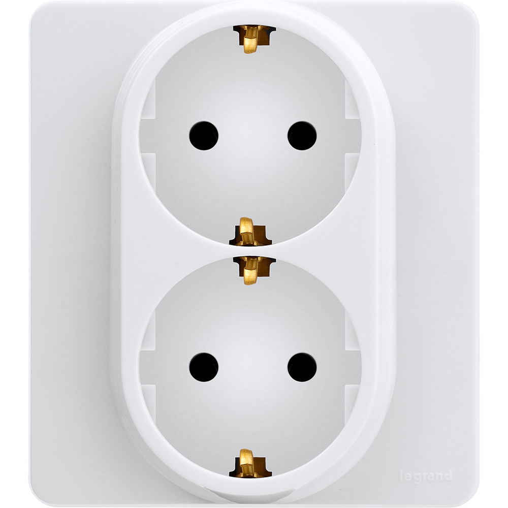 Розетка двойная с заземлением без шторок в сборе 16А 250В белый Inspiria Legrand