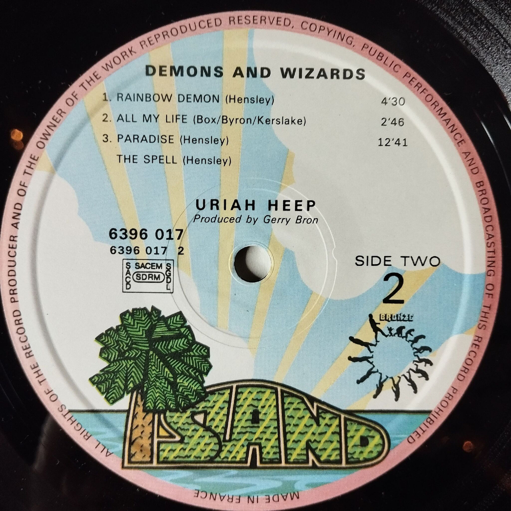 Винтажная виниловая пластинка LP Uriah Heep Demons And Wizards (France 1972) Rainbow Demon