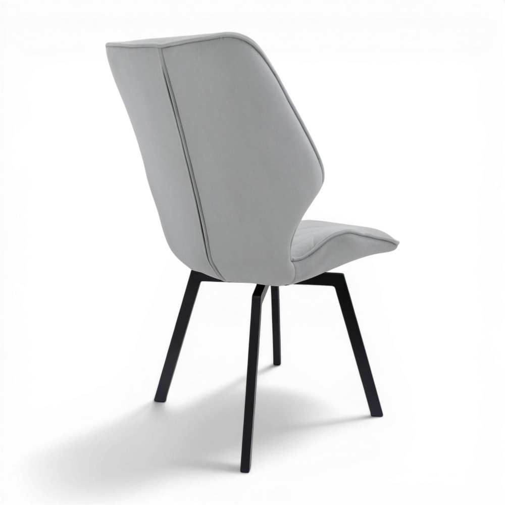 Стул поворотный "Раф 360" (арт. 342П), велюр Бренди В22 серый, ножки черные.