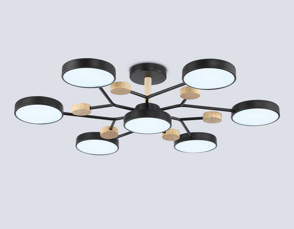 FL4866/7 BK/WD черный/дерево 126W 3000-6000K D830*190 (без ПДУ)