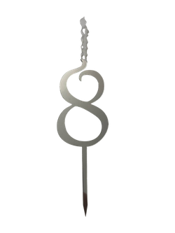 Элегантный топпер-свеча «Цифра 0-9» (серебро)