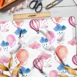 Ткань футер 2-х нитка акварельные воздушные шары