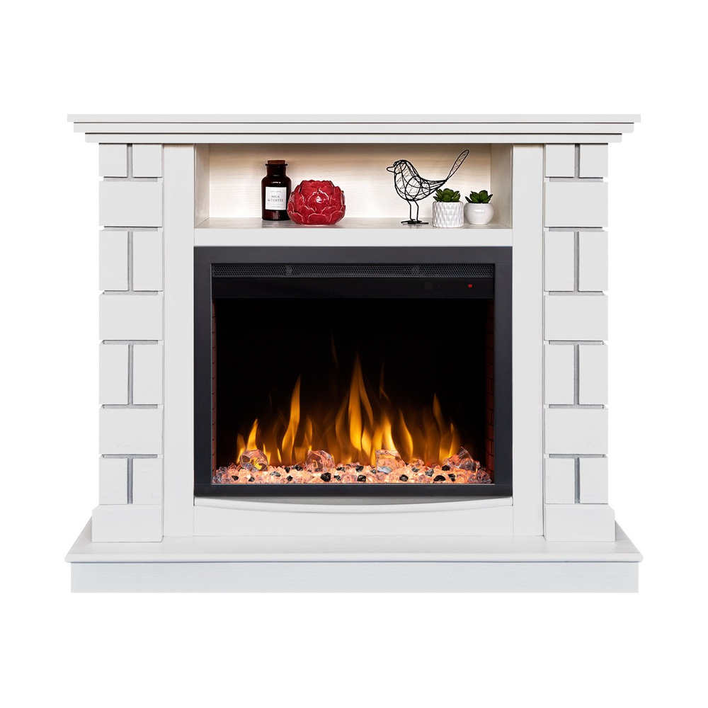 Электрокамин RealFlame Edward WT молочный с очагом Saphir 25,5