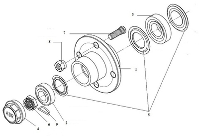 Сальник 9RNDA ступицы колеса штригель (стерневой культиватор Хатценбихлер Grubber)