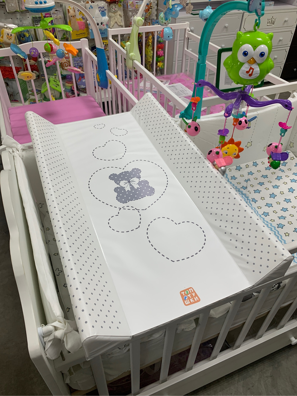 Пеленальный матрасик (Накладка) №3 Топотушки "Мой Любимый Мишка" (79*46*10 см.)