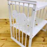 Кровать детская круглая трансформер "Облако" Белый + Маятник