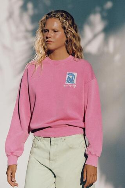 ZARA ТОЛСТОВКА HENRI MATISSE С ЭФФЕКТОМ ПОТЕРТОСТИ, РОЗОВЫЙ