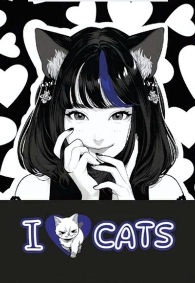 Блокнот А7 40л клетка, на скрепке "Аниме I Love-2" (Центрум)