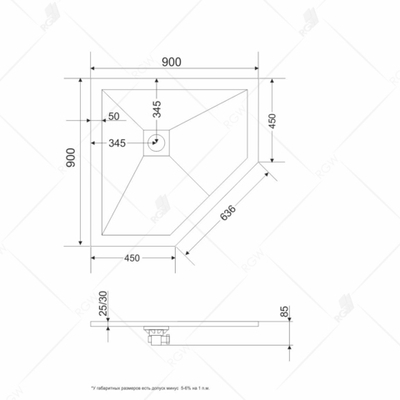 Душевой поддон трапеция RGW ST/T-De Пустыня
