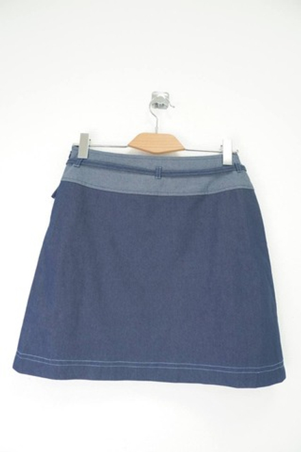 Юбка-трапеция джинсовая с пояском 44 размер