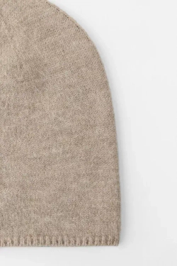 ZARA ШАПКА БИНИ ИЗ ТОНКОГО ТРИКОТАЖА, РЫЖЕВАТО-КОРИЧНЕВЫЙ