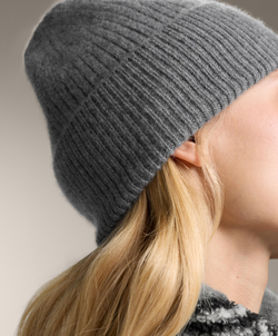 Oysho Шапка из 100% кашемира, серый меланж