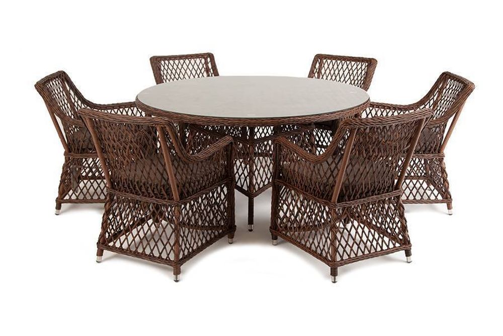 "Эспрессо-150 L" обеденная группа плетеная, цвет коричневый