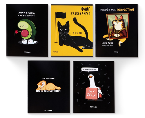 Тетрадь в клетку «Персонажи приколы» А5, 48 л.