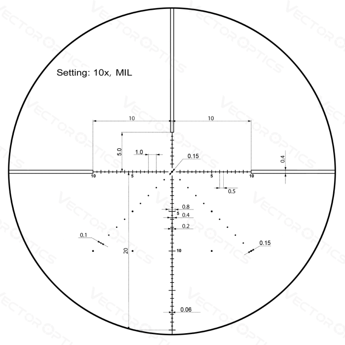 Прицел Vector Optics Veyron 10x44, SF, сетка MPR-V5 (MIL) (SCOM-41)