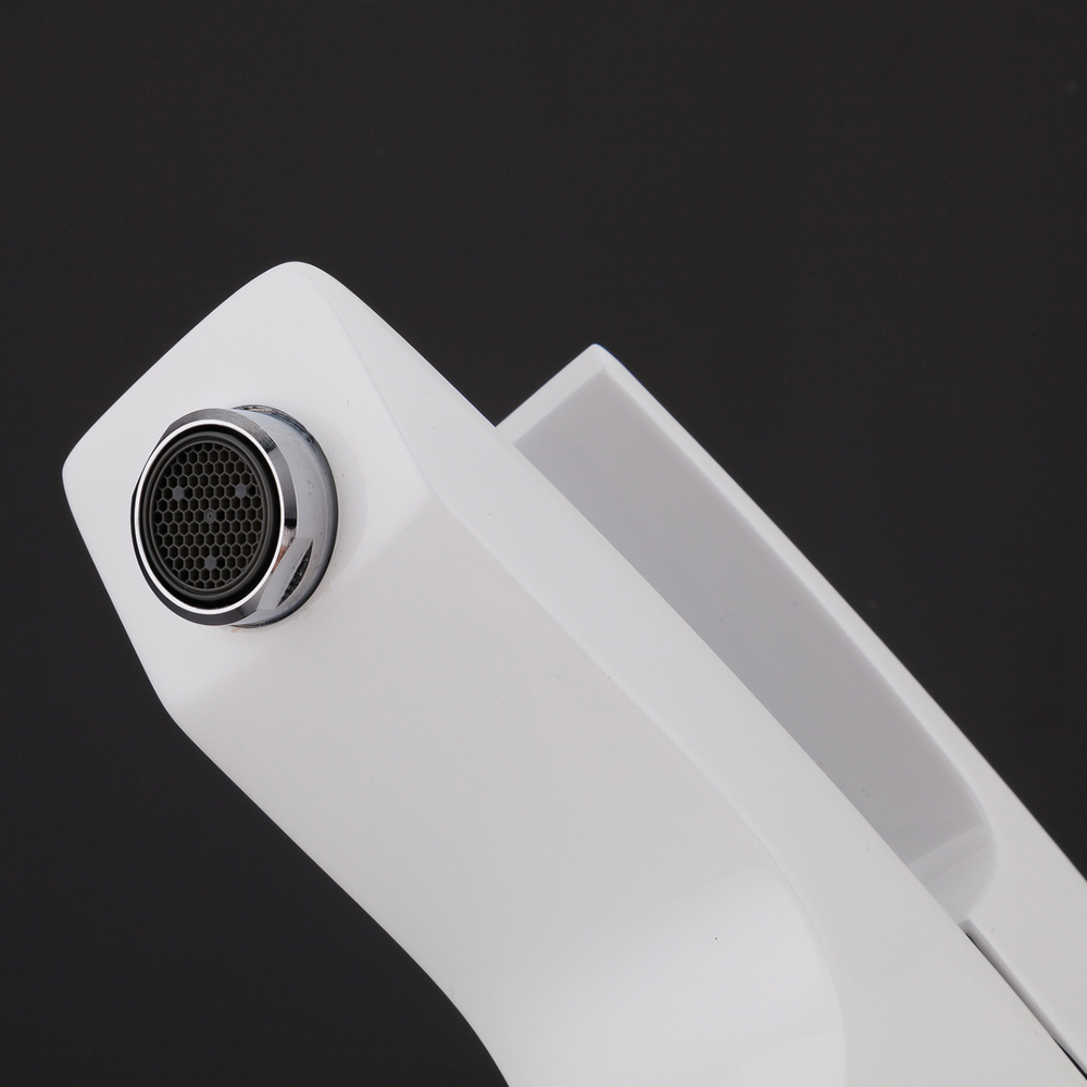 Смеситель для раковины 35к G1007-7 GAPPO литой, п/гайку, БЕЛЫЙ-ХРОМ