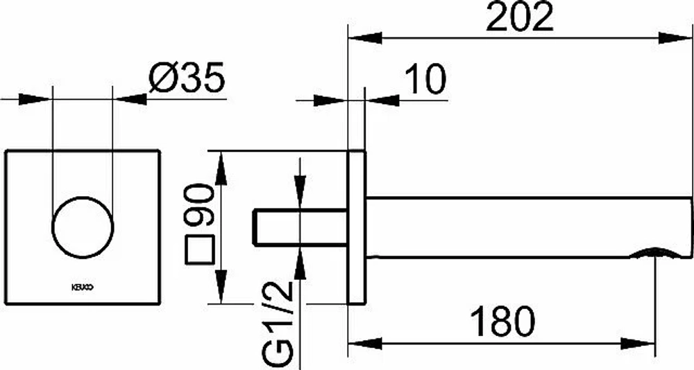 Излив KEUCO IXMO 59545370102 черный матовый