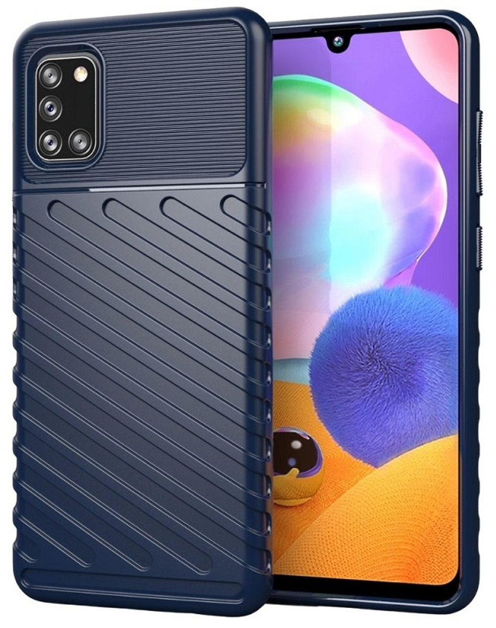 Темно-синий чехол на Samsung Galaxy A31, ударопрочный, серия Onyx от Caseport
