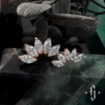 Кластер "Five Marquise" - Розовое золото - White CZ