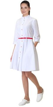 Халат женский "Сириус-Веста" (белый/красный)