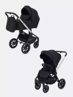 Коляска детская MOWBaby "ZOOM"PU (2в1) RA086 Silver Black