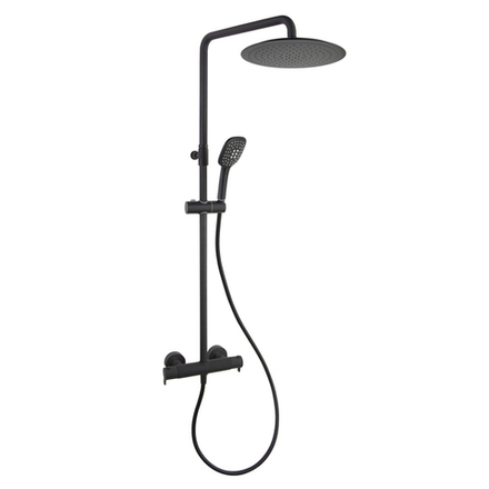 Душевая термостатическая система без излива с регулировкой высоты BLAUTHERM 945412Q3RP300NM черная