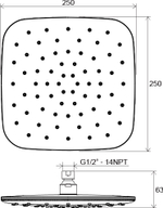 Верхний душ Ravak ABS 983.10, квадратный, хром белый (X07P347)
