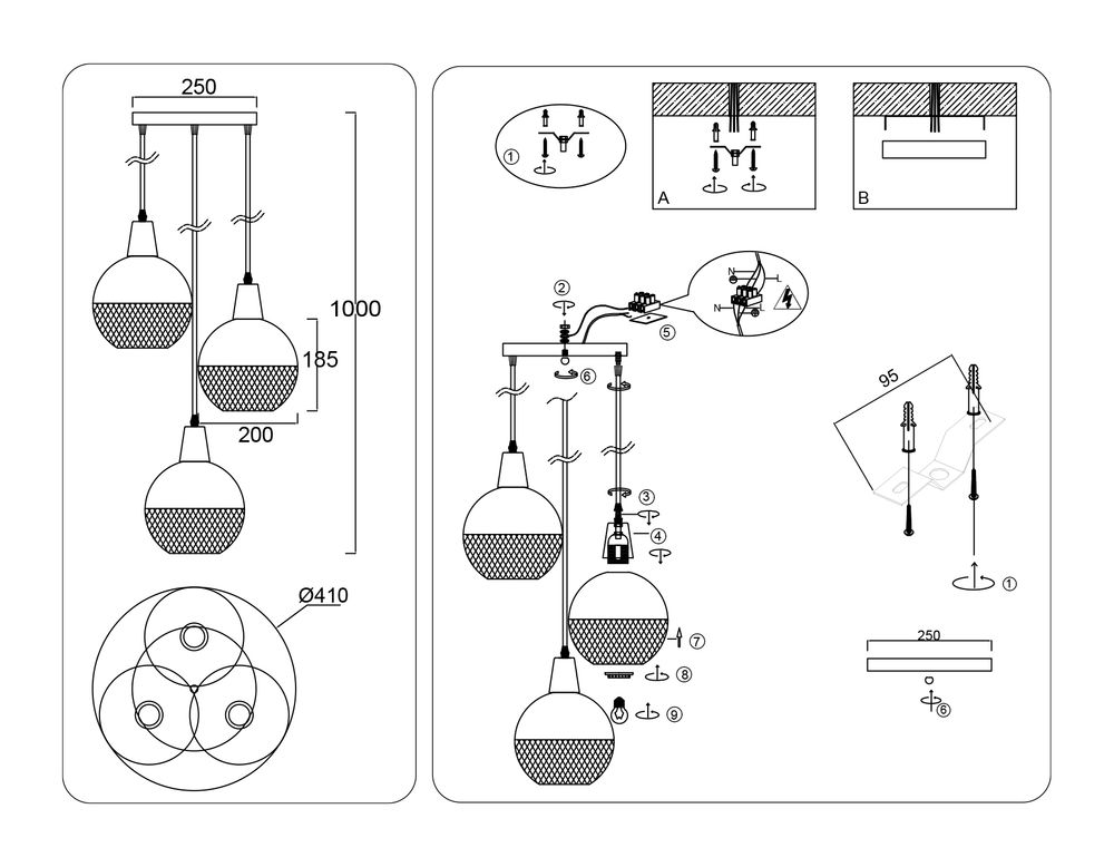 Ambrella Светильник подвесной Loft TR8505